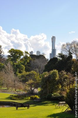 Melbourne vue du jardin botanique.